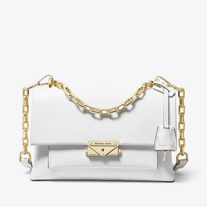 ✨ MICHAEL Kors Cece Bag, white leather design, GOLD hardware and chain strap. ✨